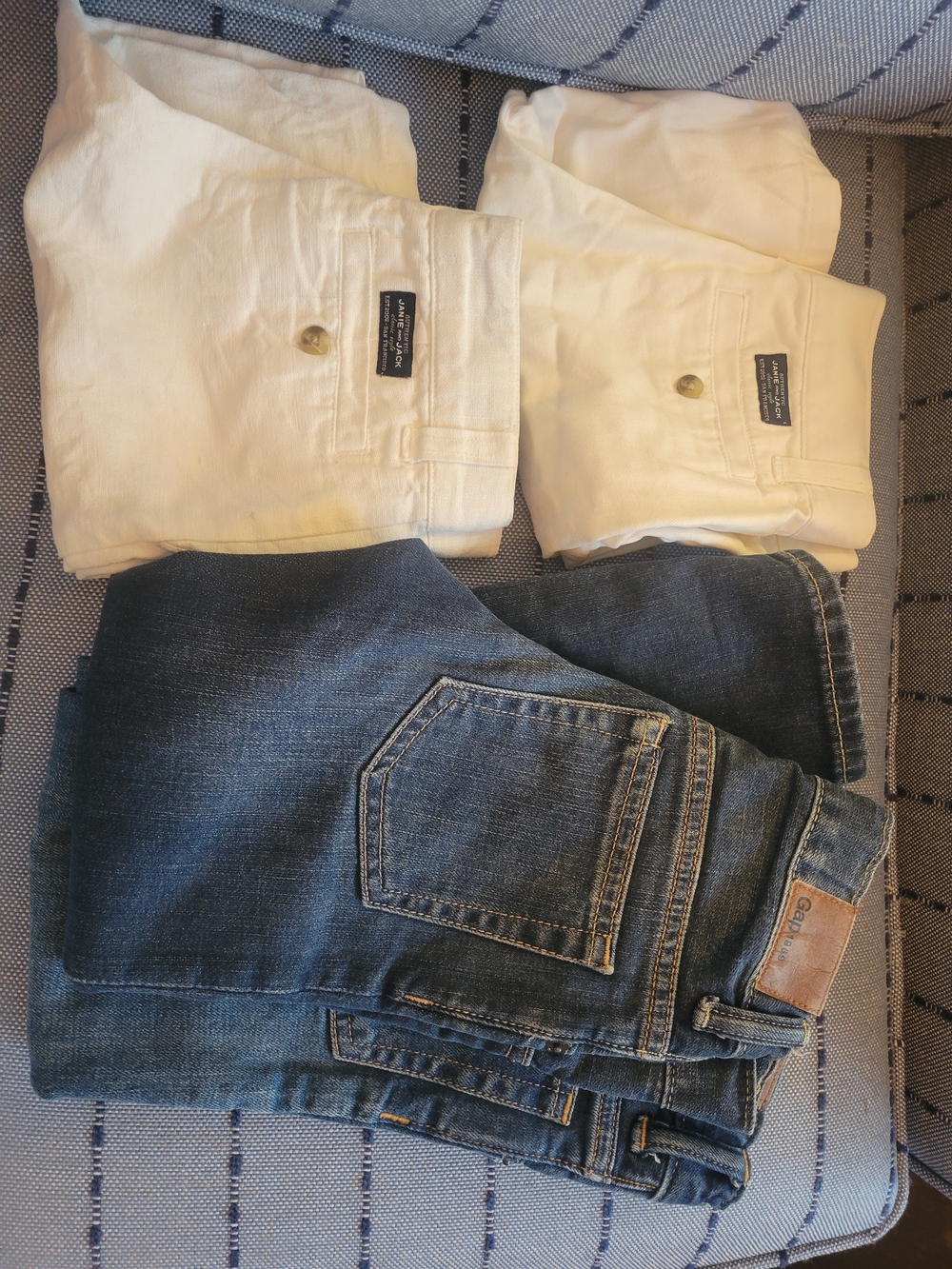 Janie & Jack Classic White Shorts & Dark Wash Jeans Set